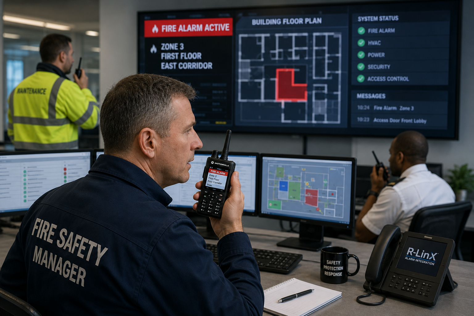 Fire safety operations in control room