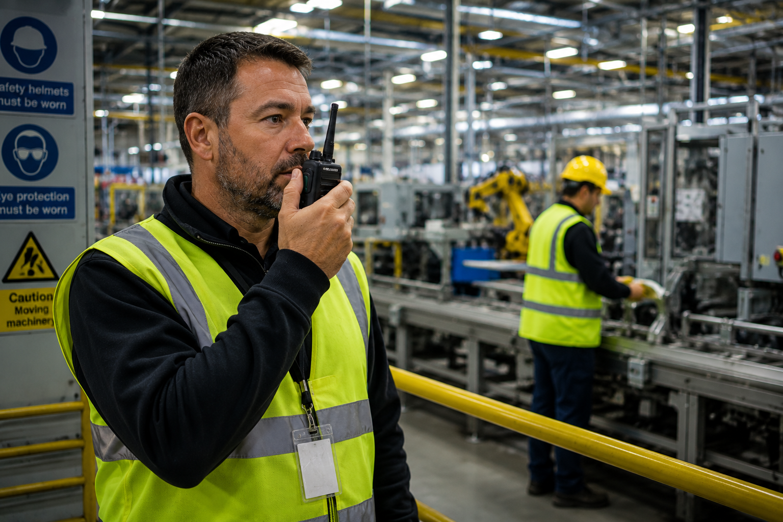 Supervisor in modern industrial factory