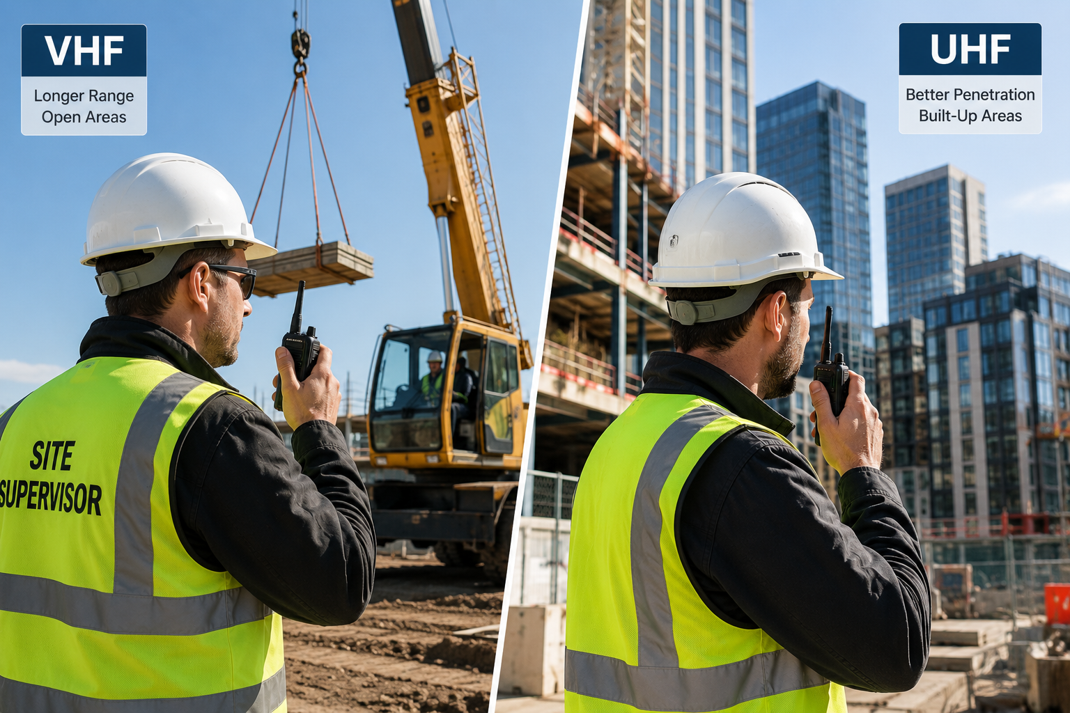 VHF vs UHF Construction Communication