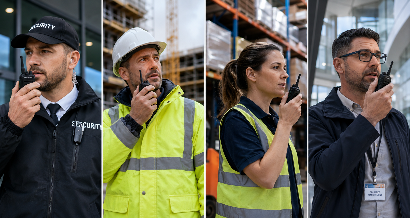 Workers communicating across diverse industries