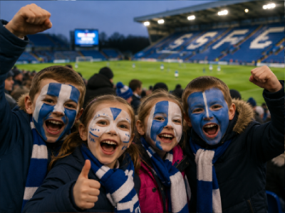children Excited kids cheering at the match